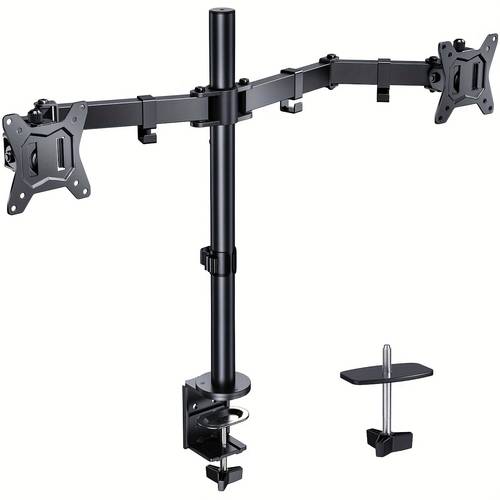 black dual single monitor stand holds 4 4 to 19 8lbs full adjustable single monitor desk mount swivel vesa bracket with c clamp grommet mounting base for 13 to 32 inch computer screens