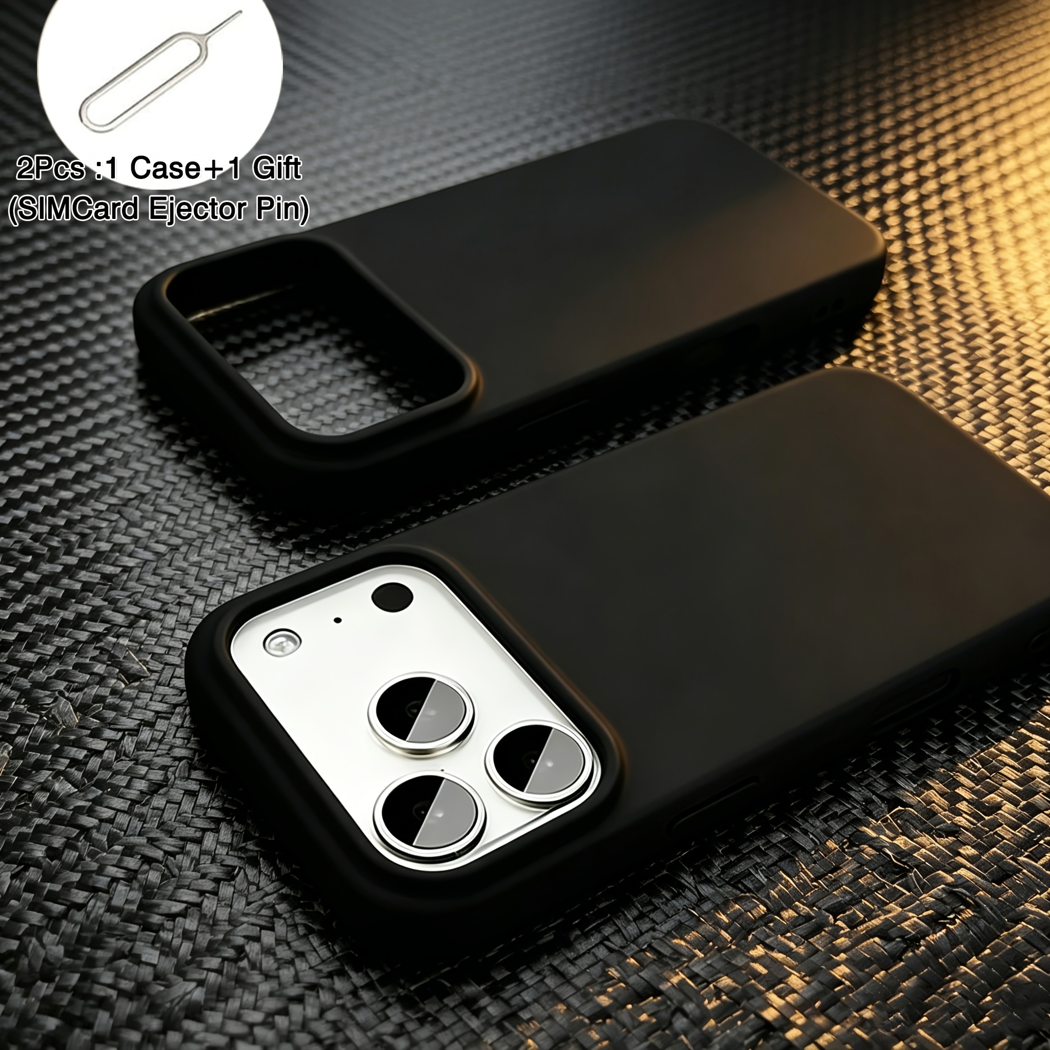 TEMU Custodia per telefono - Custodia 2-in-1 con foro grande e set estra SIM, lussuosa custodia morbida anti-caduta supporta la ricarica wireless,