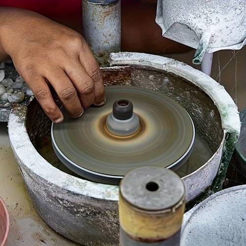 set of 3 sanding and grinding discs 6 inch 150mm with 120 240 320 featuring a 1 2 hole flat lap wheel polishing discs suitable for gemstone tile and metal