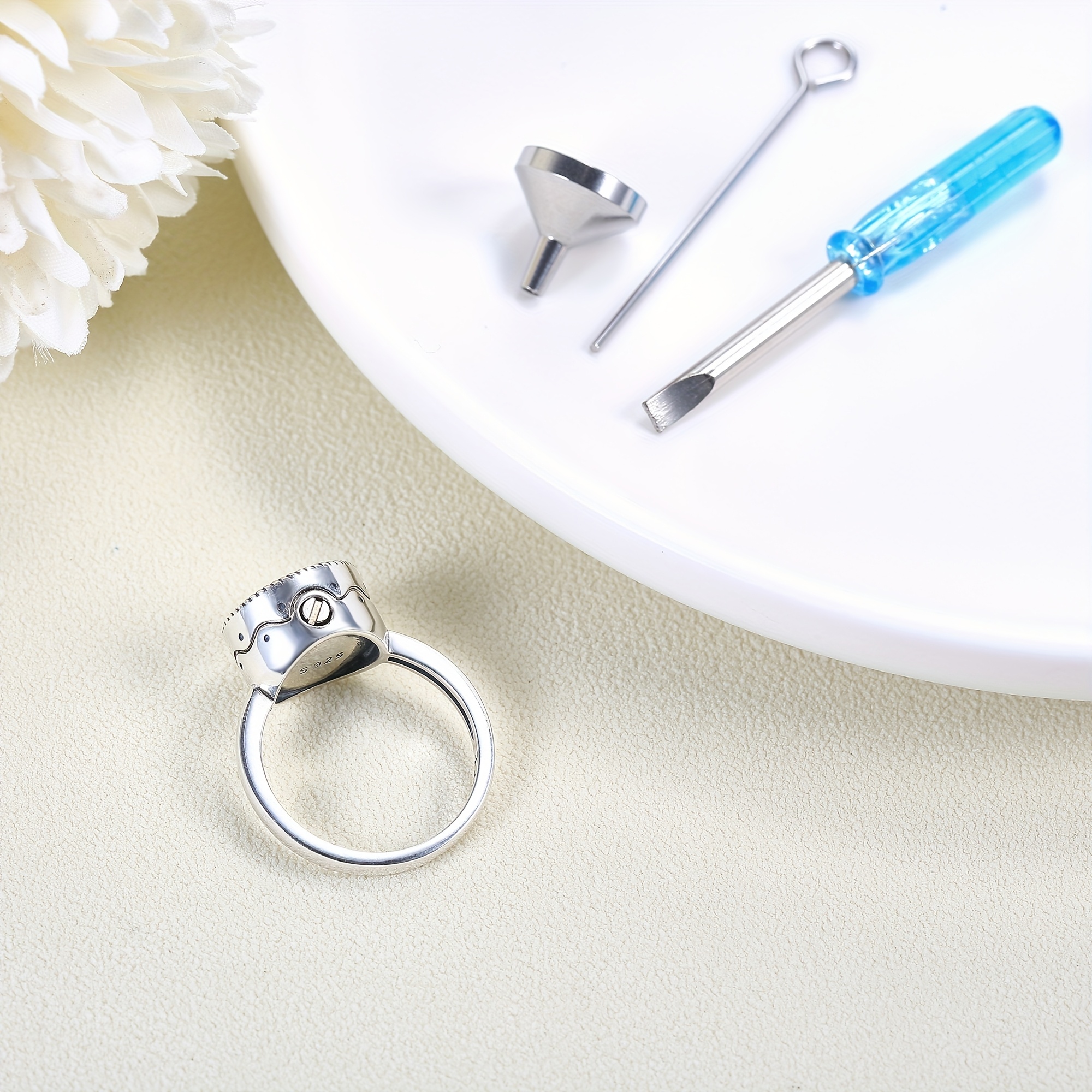 Women's 925 Sterling Silver Guardian Angel Urn Ring