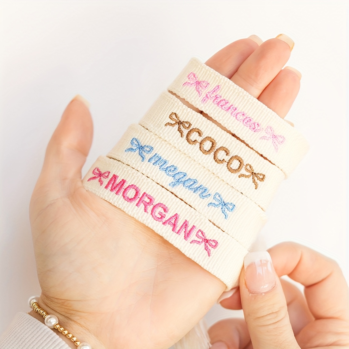 Customized Name Embroidered Tassel Bracelet, Unique Gift