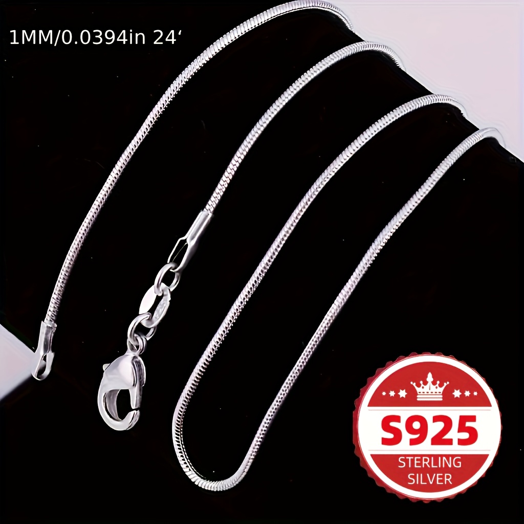 TEMU S925 Sterling Silvery Women's Necklace, Upgraded Spring , Thin Yet Sturdy Stacked Necklace, Multifunctional Necklace, Comfortable,