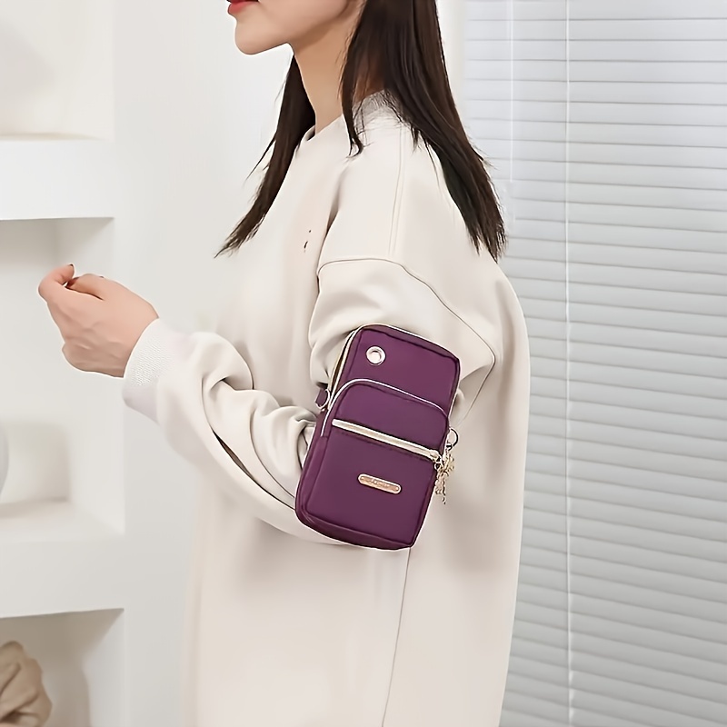 1pc Women's Fashion Crossbody Cell Phone Purse, Casual Multi-Pocket ZipShoulder Bag with Adjustable Strap, Compact Sports Coin Pouch AndEarphone Holder for Daily Travel Commute Certificate Storage