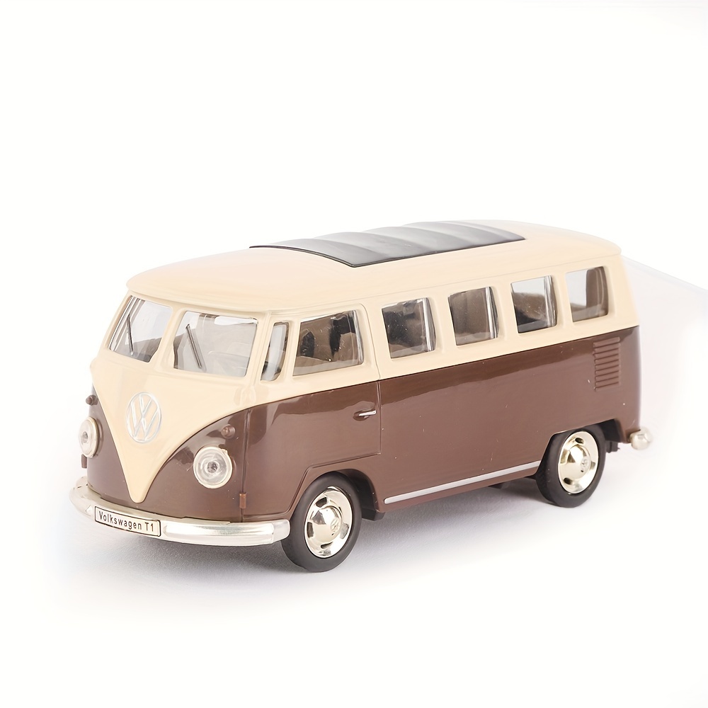 Image of Simulation 1:38 Alloy T1 Bus Car Model, Toy Car Ornament, Rebound Car Model, Can Open Door, Boy Toy, Birthday Gift