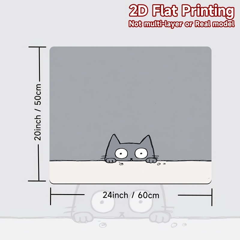 TEMU 1pc, 2d Flat Printing, Washing Machine Top Protective Pad Cat Peeking, Polyester, Perfect For Suitable For Washing Machine And Dryer Protective