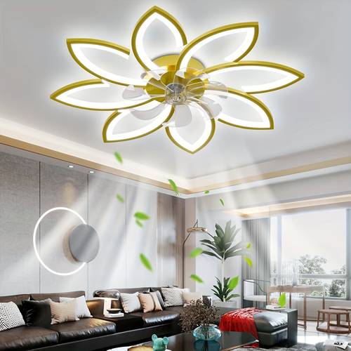 photo de l'article ventilateur de plafond silencieux avec éclairage, plafonnier ventilateur led à intensité variable avec télécommande pour salon et chambre, 6 réglables