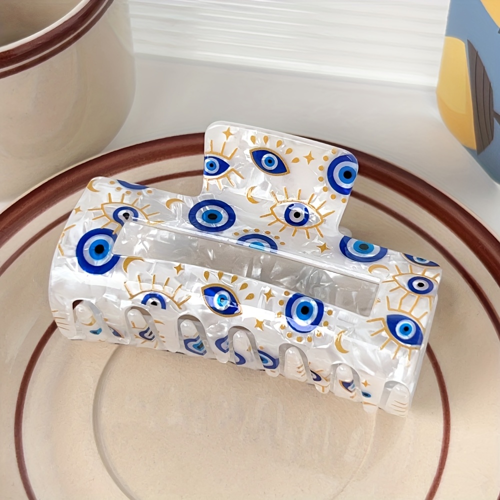 E-shop Retro Easy Eye Haarspange, große rechteckige hohle Acryl-Haarspange, mit Modemuster, eleganter Easy-Style, sehr gut geeignet für