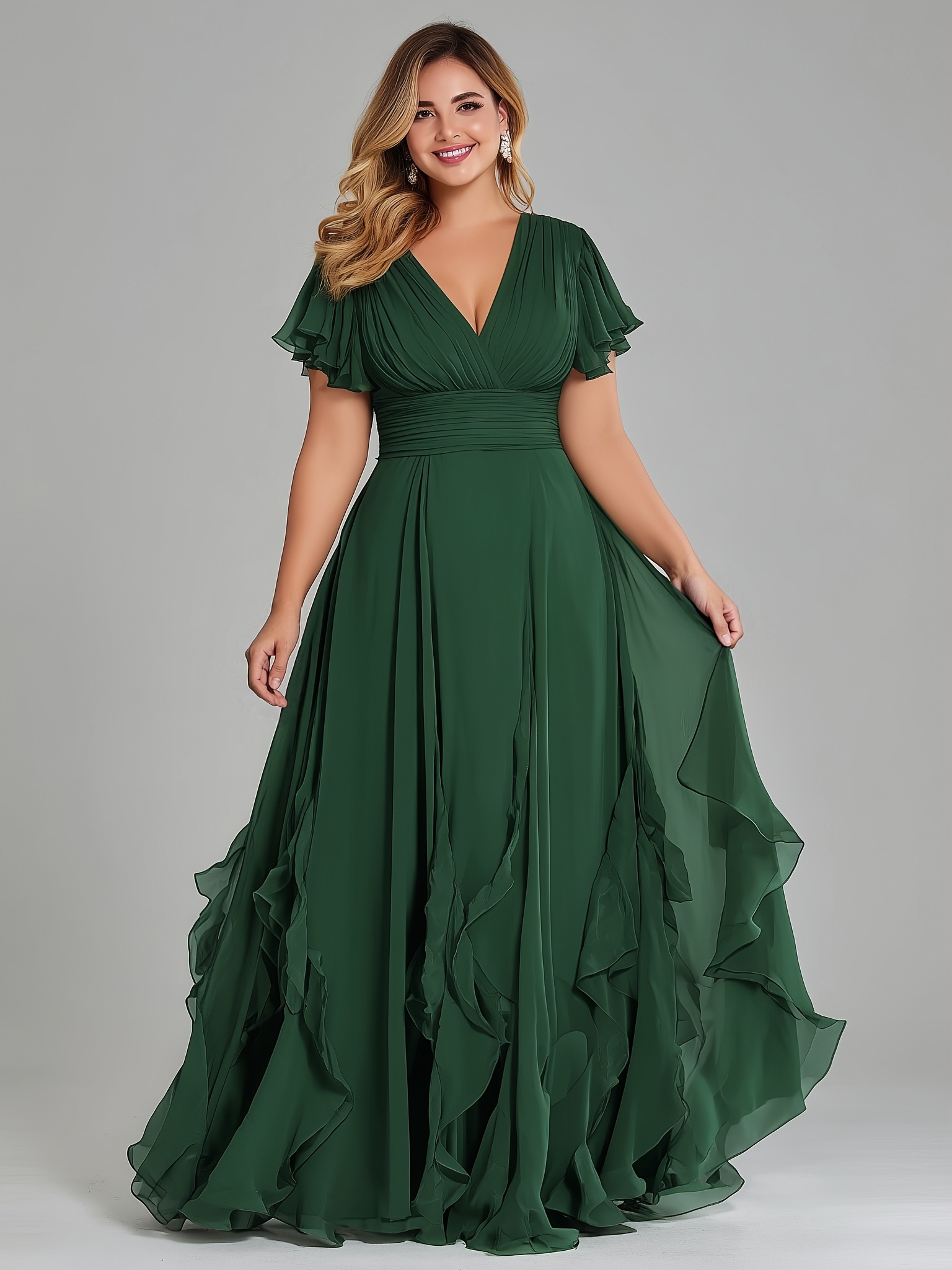 plus size dresses green sold on Temu United States