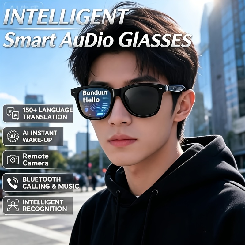 TEMU Intelligent Wireless Glasses Driven By Artificial Intelligence, With Fashionable Glasses, Feature Real-time Translation Capabilities (supporting