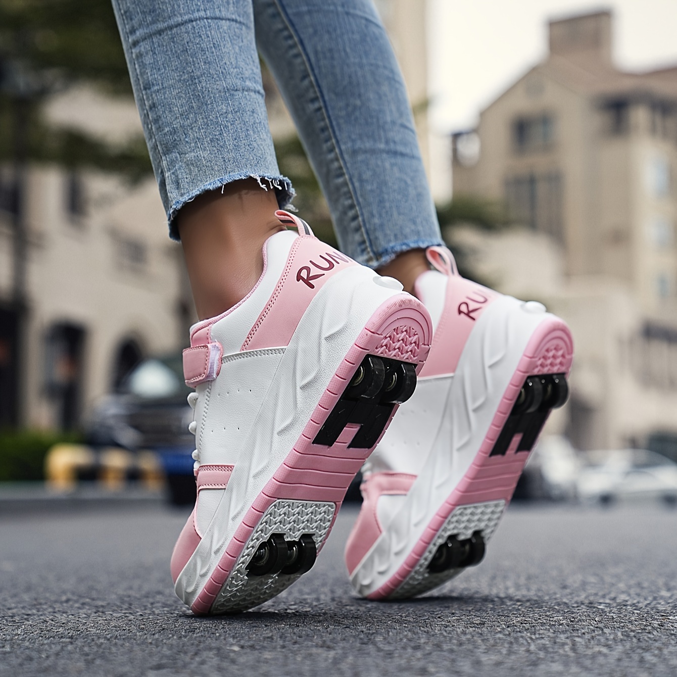 Trendy Cool Low Top Roller Skateboard Shoes For Girls Boys, Lightweight  Anti Slip Shock-absorbing Removable Roller Skates For Indoor Outdoor