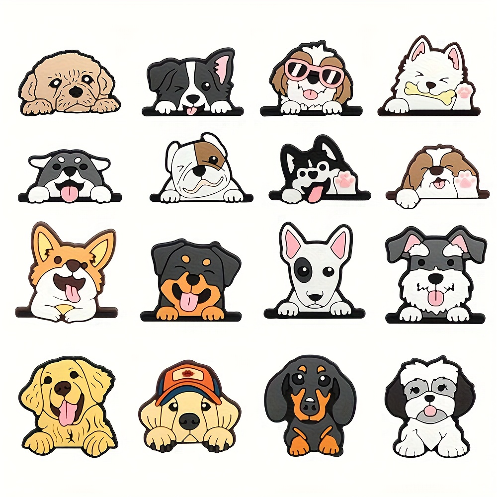 TEMU 16 pièces Charmes de Chaussures en Plastique pour Chien - Os, de Patte & Chapeau de Collier en Marron, Gris, , Orange - Décorations DIY pour
