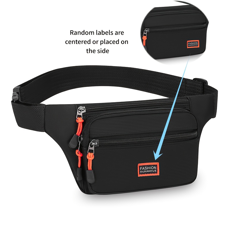 TEMU A Thin Outdoor Waist Bag, Crossbody Bag, Suitable For Men And Women, With A Anti-theft Zipper At The Back, Suitable For Outdoor Sports, Cycling,