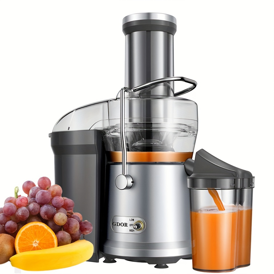 

Gdor Juicer With Larger 3.2" Feed Chute, Titanium Cutting System, Power 1200w Centrifugal Juice Extractor Maker With Heavy Duty Full Copper Motor, Dual , Bpa-free, Silver.