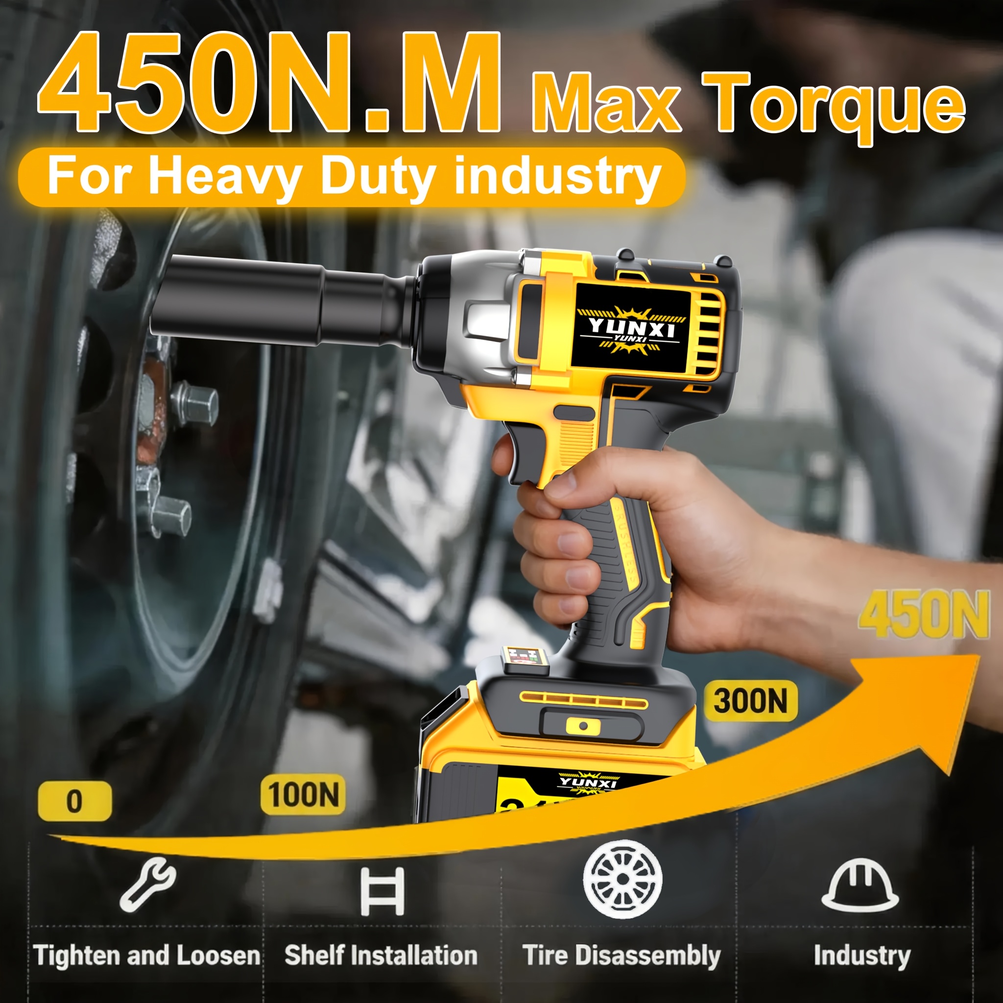 21V Cordless Impact Wrench Set, High Torque Multifunctional Tool