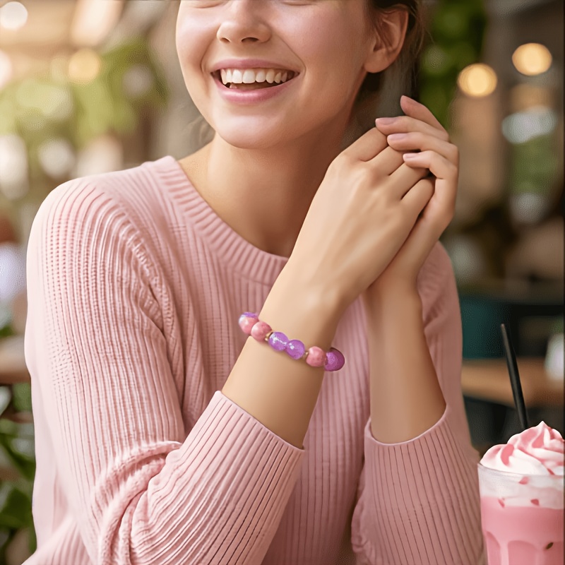 Light Luxury Natural Stone Self-Love Theme Bracelet, Everyday Wear