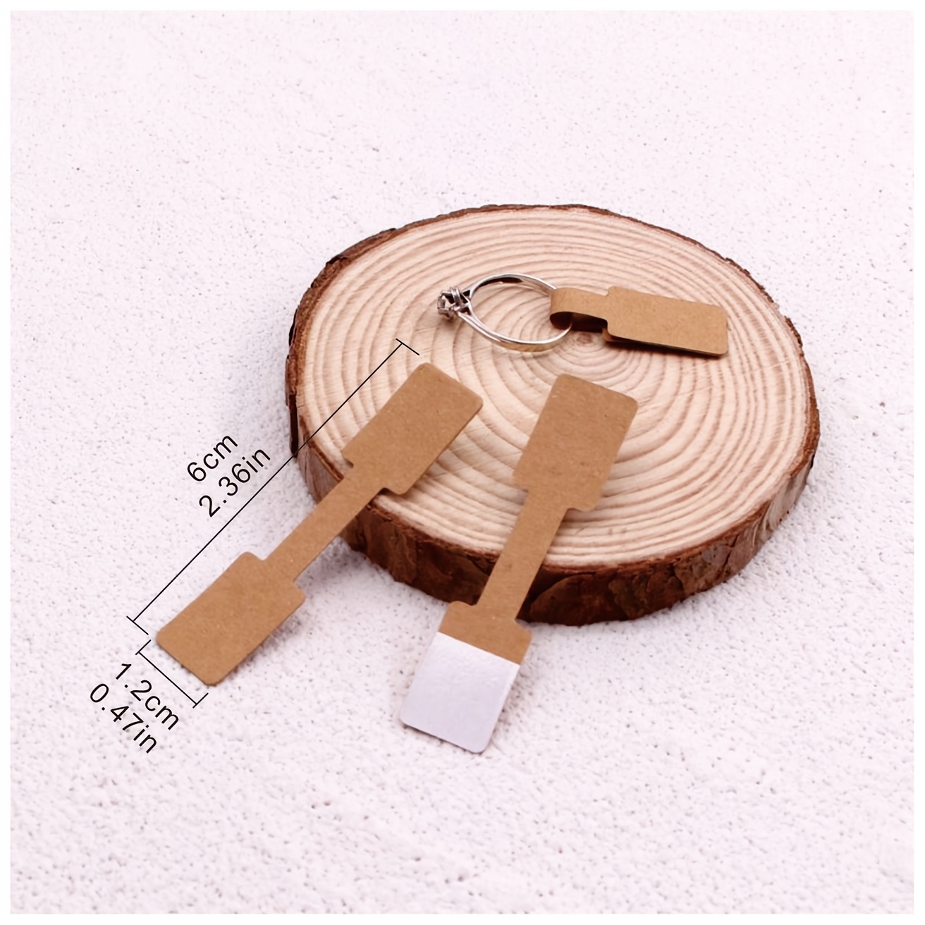 100pcs Self-adhesive Jewelry Tags For Rings, Earrings & Necklaces - Blank Brown & Stickers, Jewelry Making Display & Packaging Supplies, Beading&jewelry Making