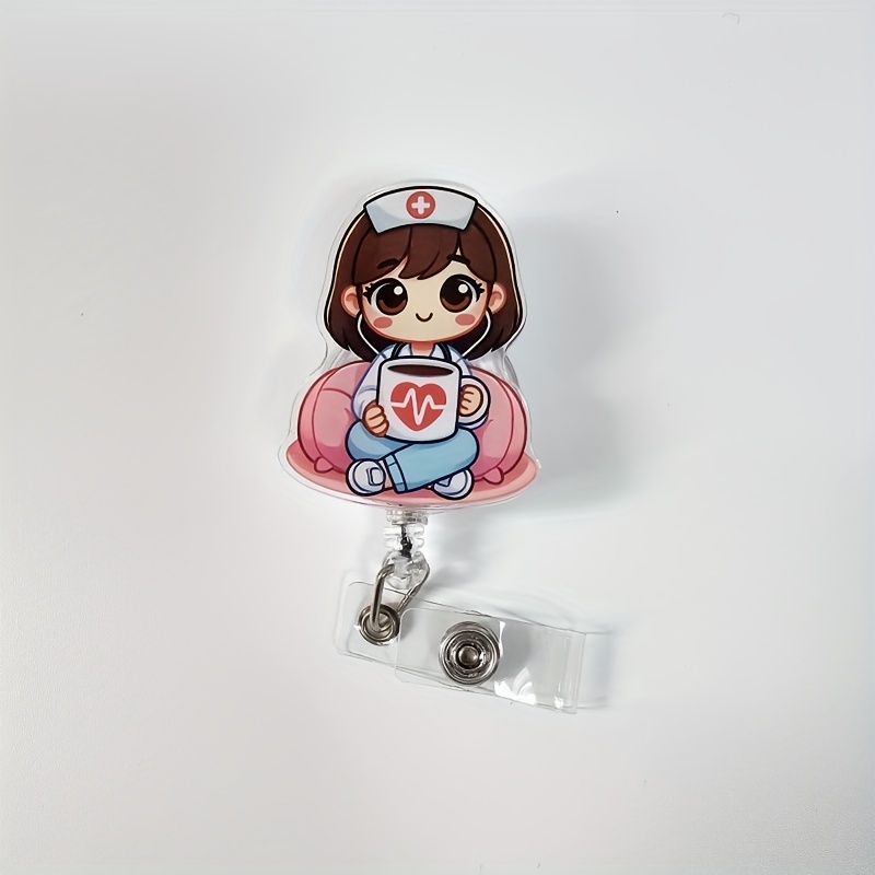 

Nurse Reel Holder With Id Clip: Acrylic (pmma) Material, Retractable Design, Suitable For Nurse, Nursing Student, Doctor, Rn, Lpn, Work, Christmas Chocolat