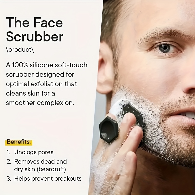 Gant Exfoliant Visage Homme - Tampon Doux Exfoliant & Massant pour Nettoyage Profond, Soin Personnel Sans Parfum, Idéal pour Éliminer les Cellules Mortes et Améliorer l'Expérience de Rasage