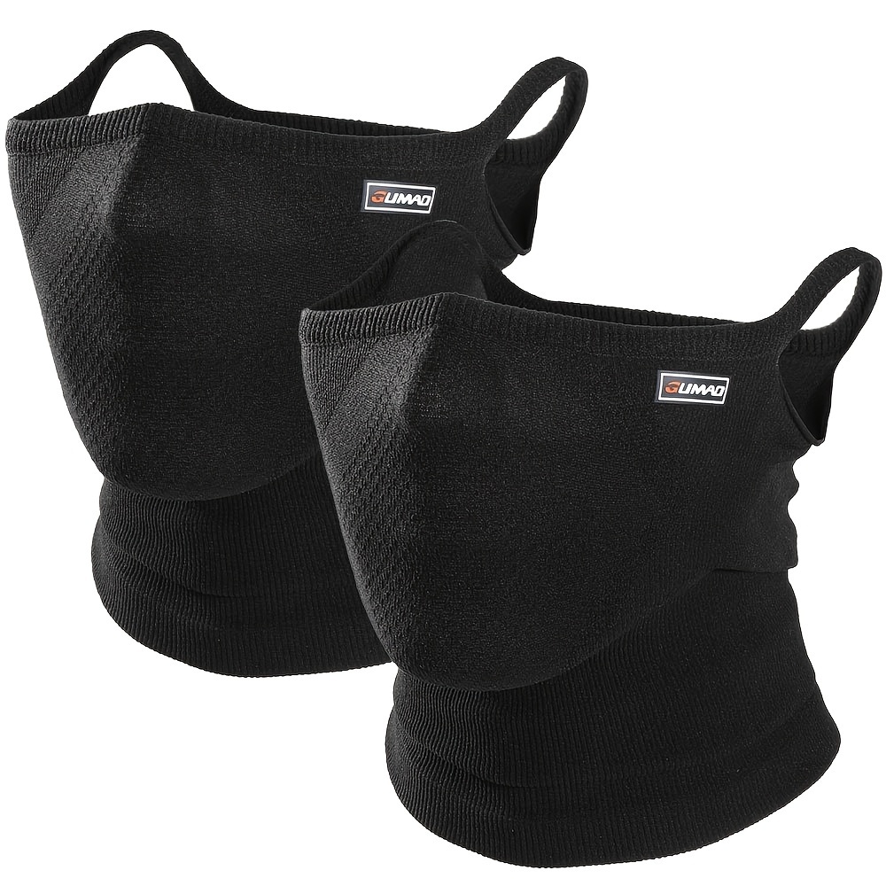 Image of 2pcs Fashion Windproof Ear-hanging Sports Half Face Mask For Men Women 2-in-1, Suitable For Cycling, Running, And Other Outdoor Sports