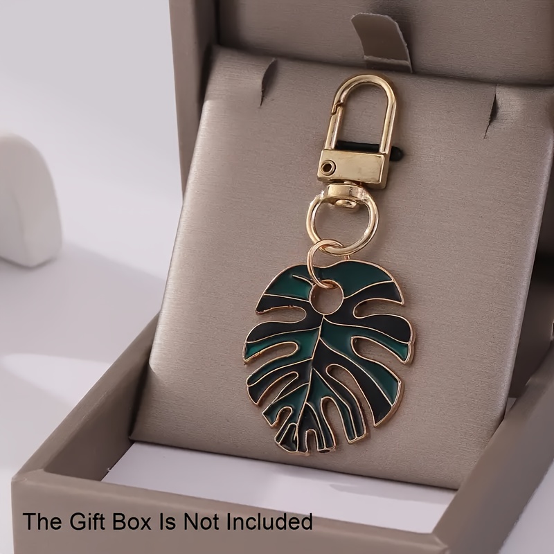 -shaped Women' Keychain Compatible For - Alloy & Enamel Lobster Clasp Pendant, Elegant Botanical Accessory, Charms For Pencil Or Key Rings