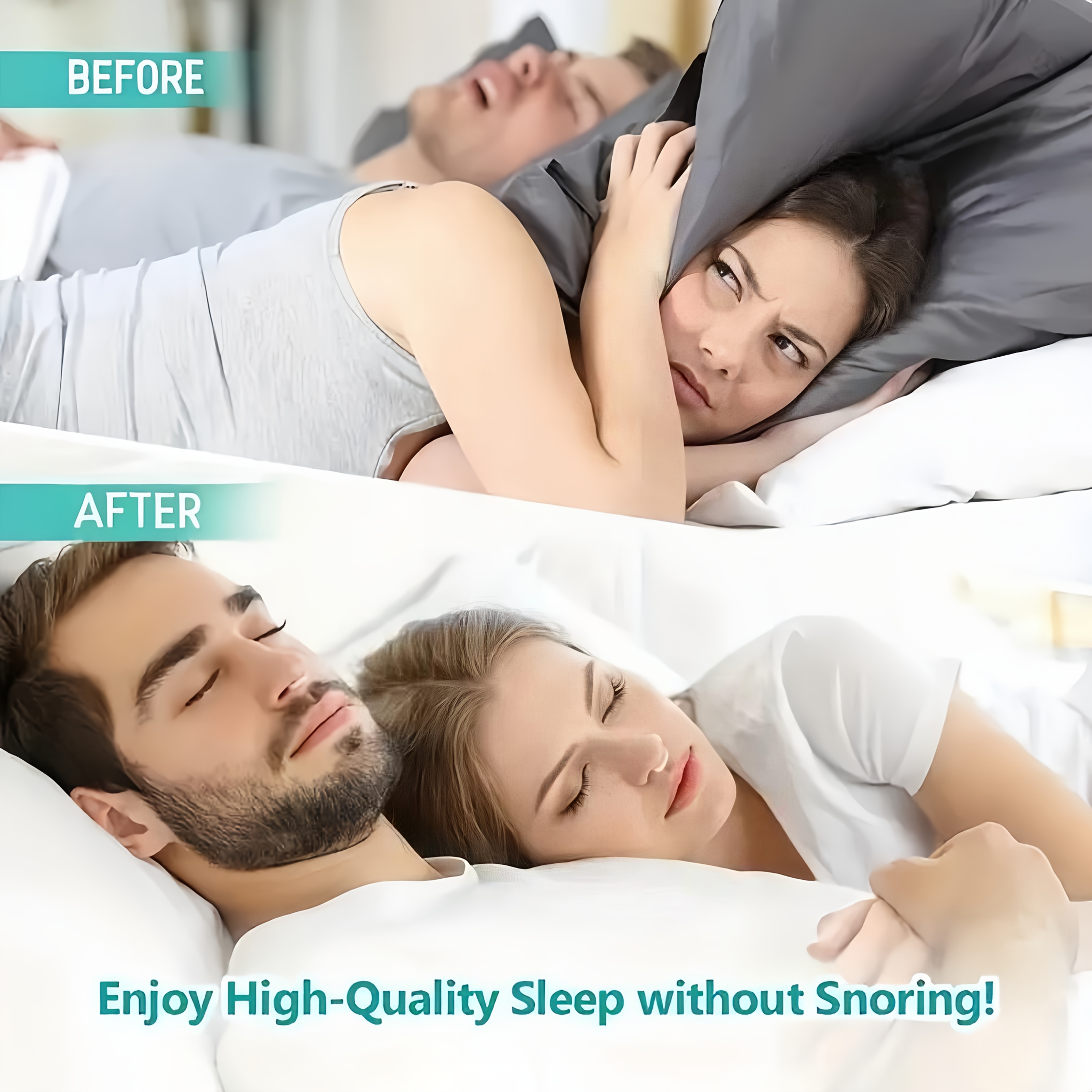 Anti-snoring Ring - Titanium Alloy, with 3 Anti-snoring Beads, Comfortable Acupoint Massage Device, Breathing Improvement and Sleep Assistance, 4 Sizes