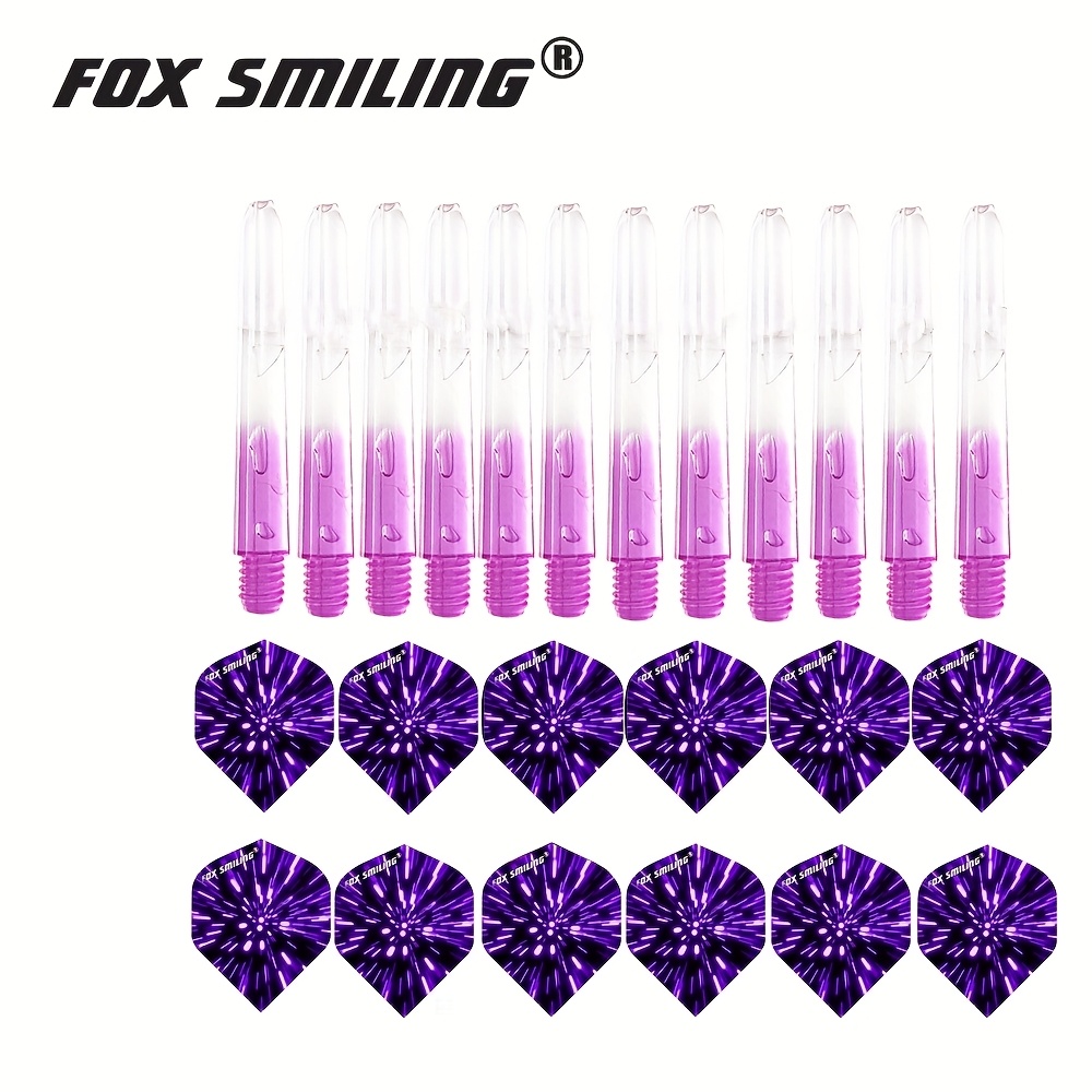 Fox Smiling 12pcs 2ba Nylon Dart Shafts With 12pcs Darts Flights, Darts Accessories