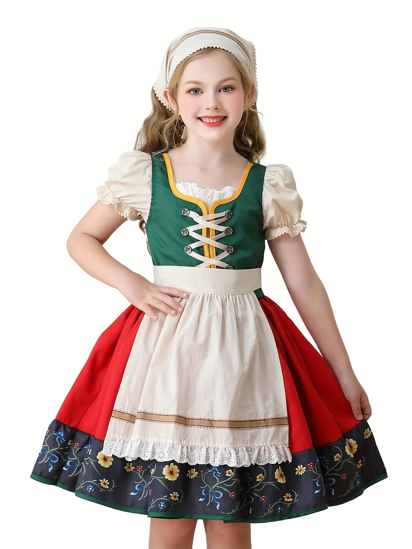 3pcs Set for Girls Featuring a Beer Festival Dress, Suitable for Restaurant  Displays, a Cute Work Dress, a Beer-Themed Skirt for Girls, a * Outfit *  Beer Attire, And Festival Clothing