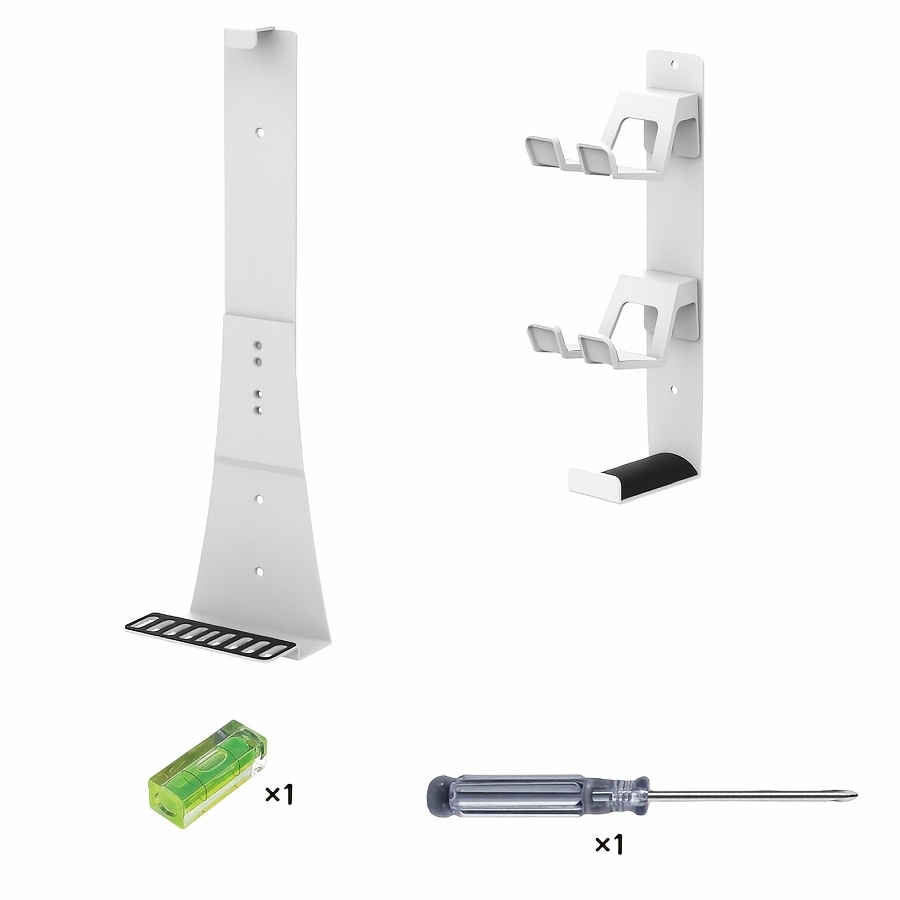 Kit de support mural pour PS5 | Support en métal, coussin en caoutchouc antidérapant et crochet de rangement, compatible avec les consoles de jeux PS5 Pro/Slim/Full Range, conception peu encombrante à côté de la TV (comprenant les composants électroniques)