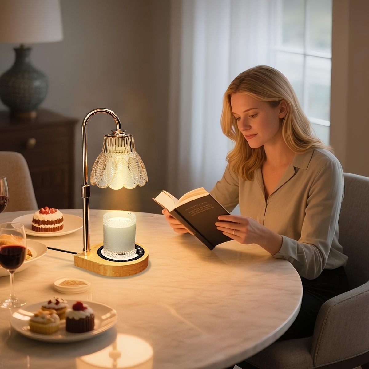 TEMU Candle Warmer With Timer Function (2/4/), Adjustable Temperature, Colors, Adjustable Brightness. Designed Specifically For Scented Jar Candles. For Home Ambiance Decor. (no Bulb Included)