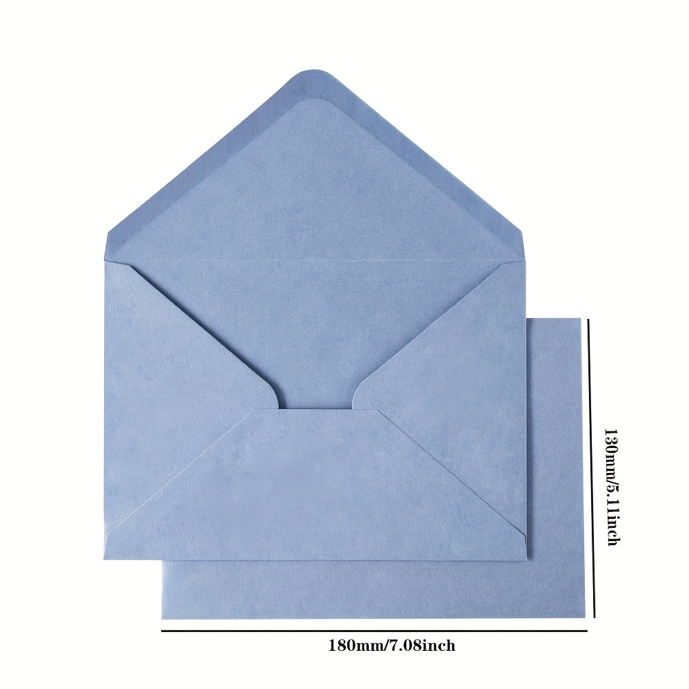 10pcs Blue Paper Gummed Invitation Envelope, Thank You Card Envelope, Christmas Card Envelope, Blue Paper Envelope