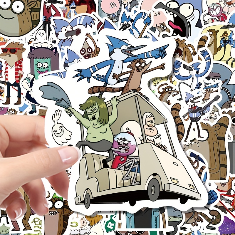 52 piezas de calcomanías regulares del Show - Piel de PVC para portátiles, libretas y tazas - Calcomanías duraderas y adhesivas con tema de dibujos animados para decoración y regalos
