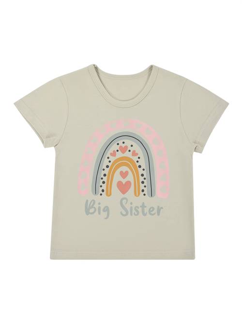 enkel pakket, apart kopen zus en kleine zus letterprint set korte mouw t-shirt en driehoek body 100% puur katoen geschikt voor lente en zomer familie ouder-kind kleding