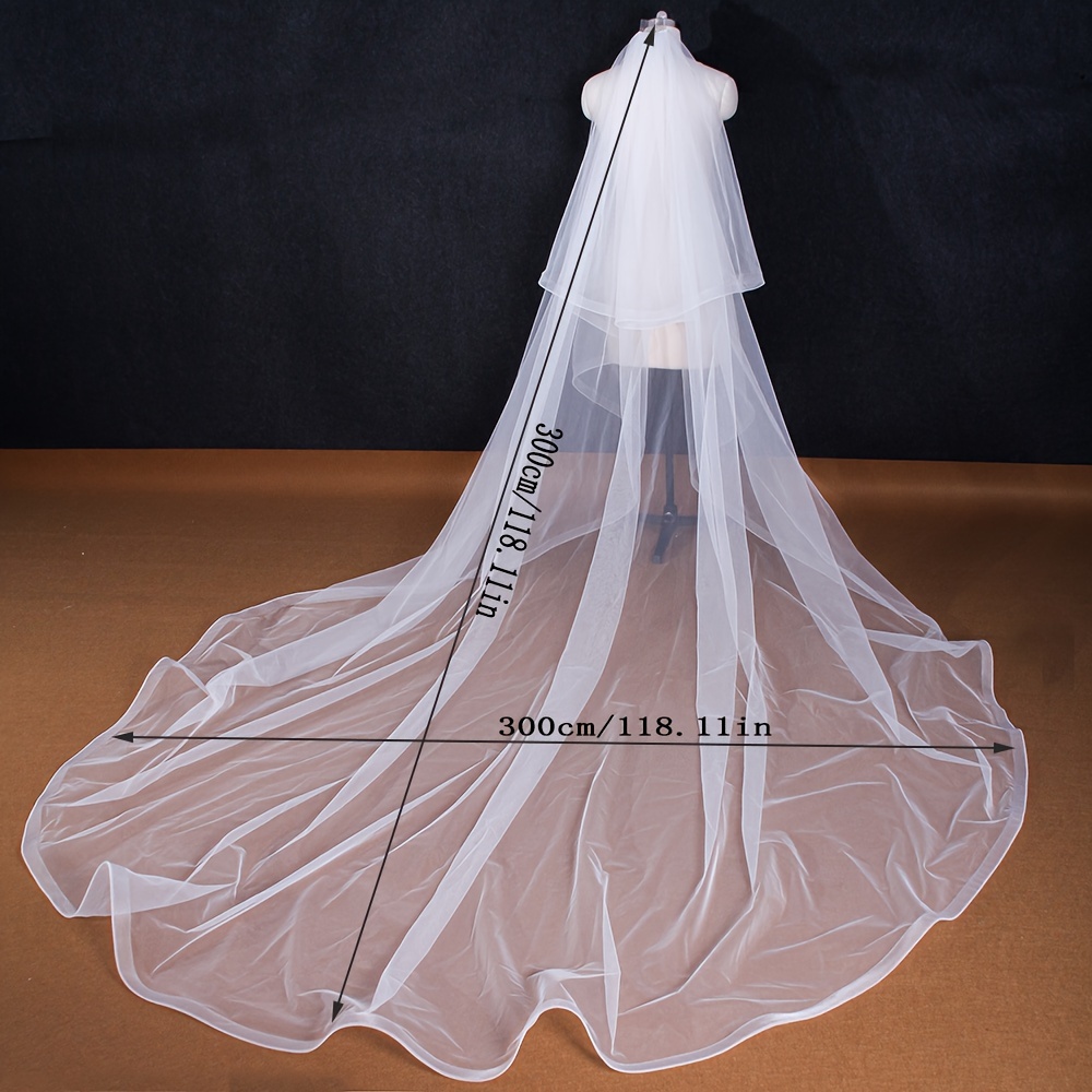 elegant bridal wedding veil vintage 3m long bridal veil simple elastic tulle perfect for photoshoots and wedding day accessory