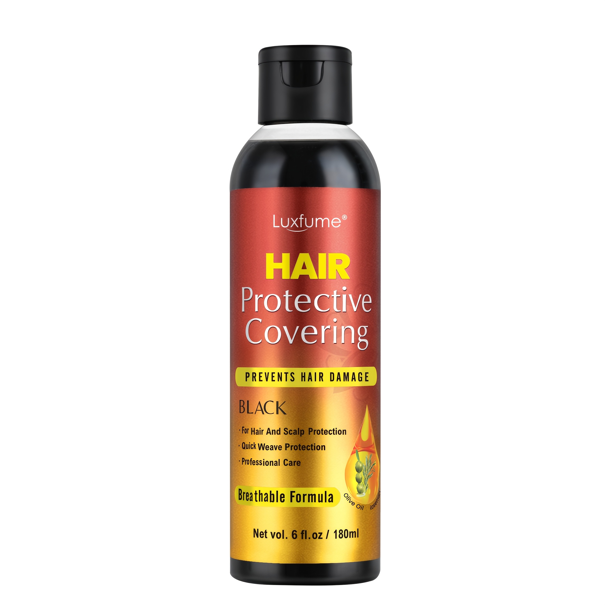 TEMU Luxfume Hair Styling Preparation Gel | Barrier Against Adhesives For Weaves And Braids | Olive Oil And Rosemary | Fast Drying, Easy To | 6 Fluid Ounces