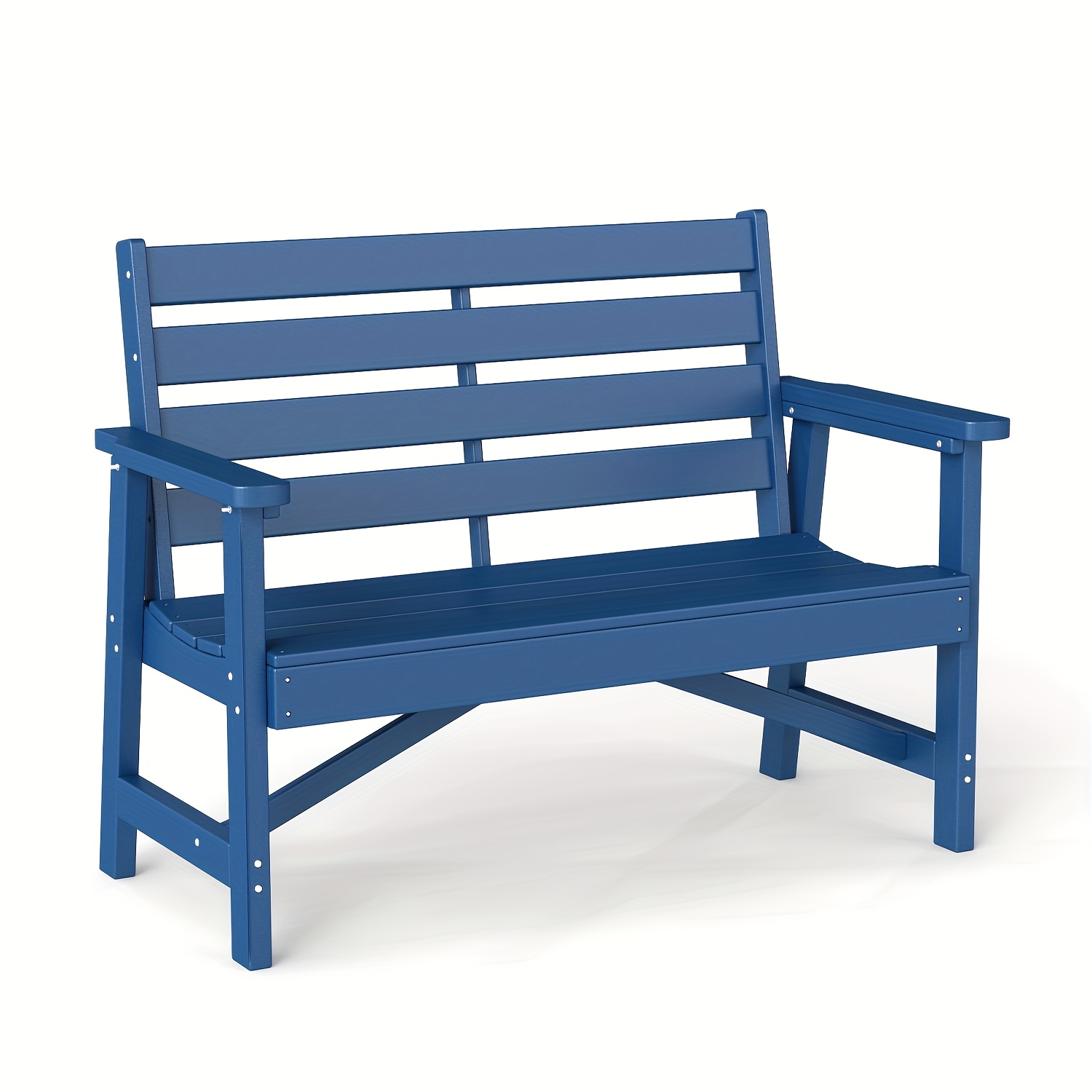 51.5' Outdoor Bench Heavy Duty HDPE Garden Bench for Patio, Park, Porch & Backyard Comfortable 2-Person Seating Rust-Free & All Weather Resistant