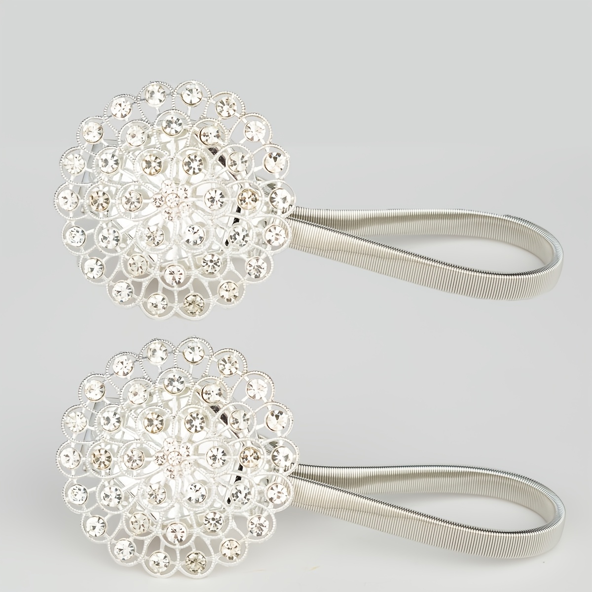 TEMU Attaches de rideaux magnétiques, attaches de rideaux décoratives dorées haut de gamme, boucles de rideaux de luxe rétro en cristal, décoration