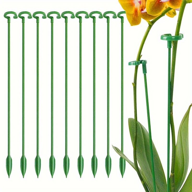 

10-pack Plastic & Fiberglass Plant Support Stakes - Sticks For Orchids, Indoor Potted Plants & Flowers - -proof Supports