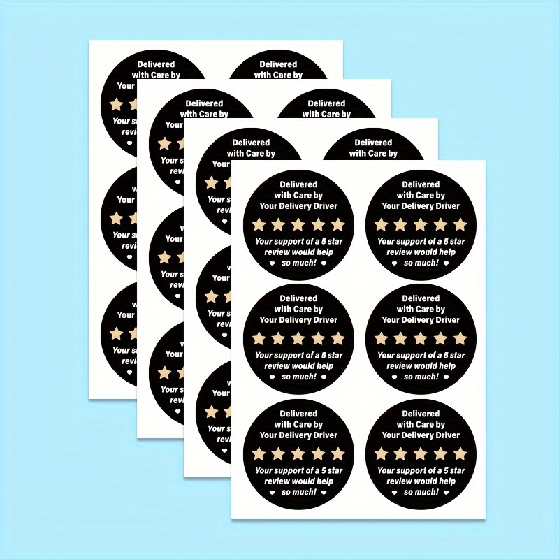 

60pcs Black 5-star Shipping Labels For Delivery Drivers - Perfect For Gift Wrapping & Stationery