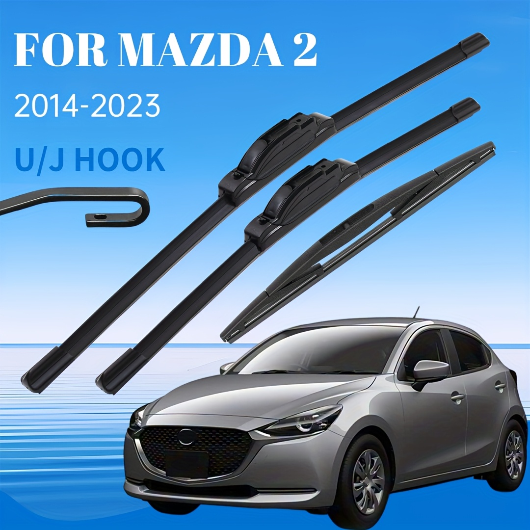 TEMU Wiper Front & Rear Wiper Set For Mazda2 For 2 Dj Dl 2014 - 2023 Windshield Windscreen Window Brushes 22.0inch 17.0inch 14.0inch, Windshield