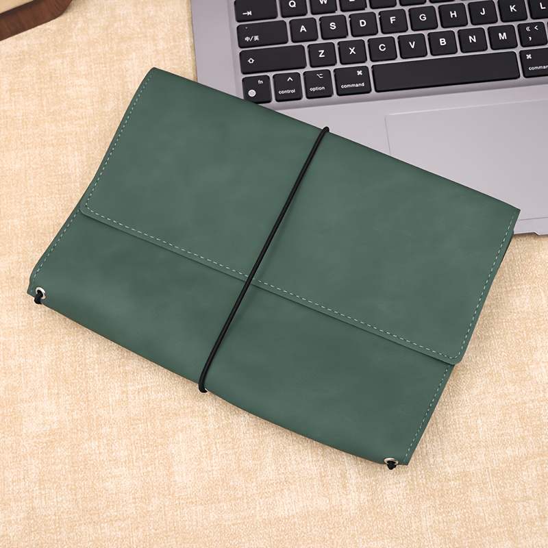 TEMU 1pc Retro Hand-lettering Notebook Cover, A5 Message Diary Protector, Texture Notebook Case, Portable Meeting Book With Phone And Pen Storage