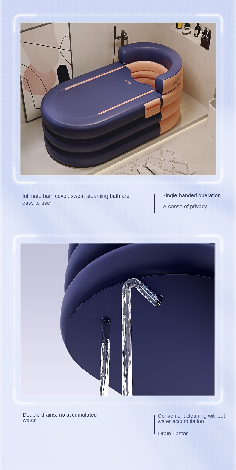 portable foldable spa bathtub for home bathroom balcony patio use hot tub accessories hot tub for adults details 10