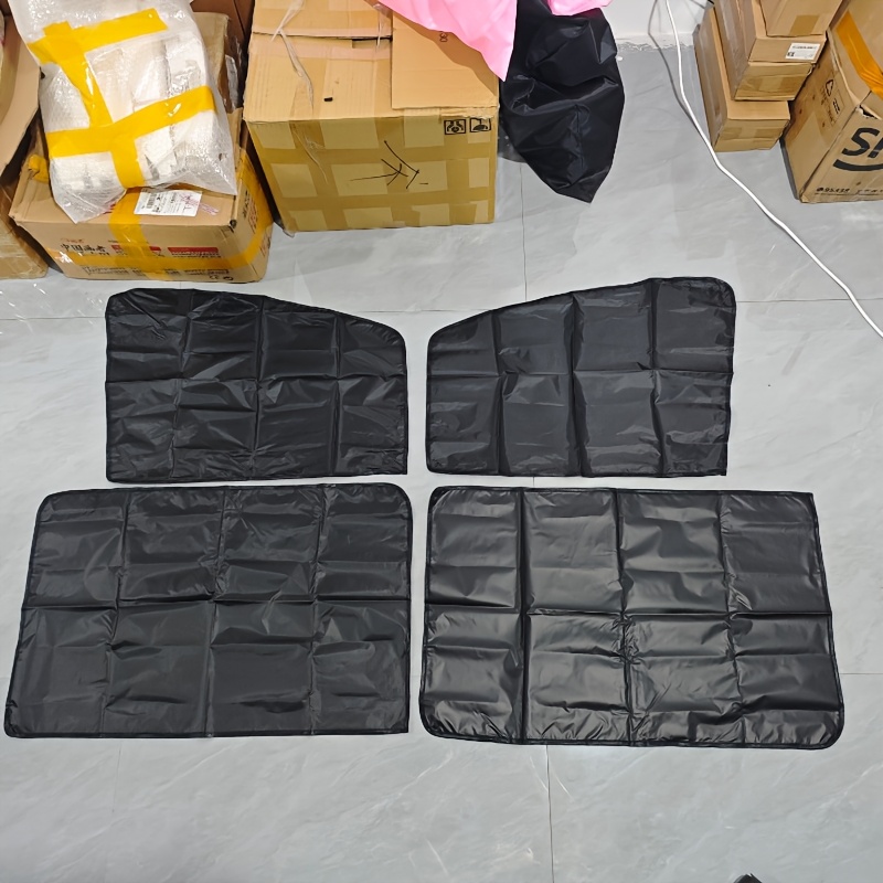 Image of 4pcs Set Of Magnetic Car Window Sunshades, Side Window Sun Protection And Insulation, Uv Protection, Thermal And Privacy Curtains, Suitable For Most Car Models