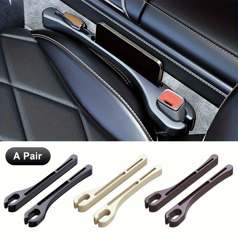 

A Pair Car Seat Gap Organizer With Leak-proof Storage Box - Abs, Drop-proof Slot Filler Strip For Phone/key Holder, In Black, , Brown - Auto Interior Accessory