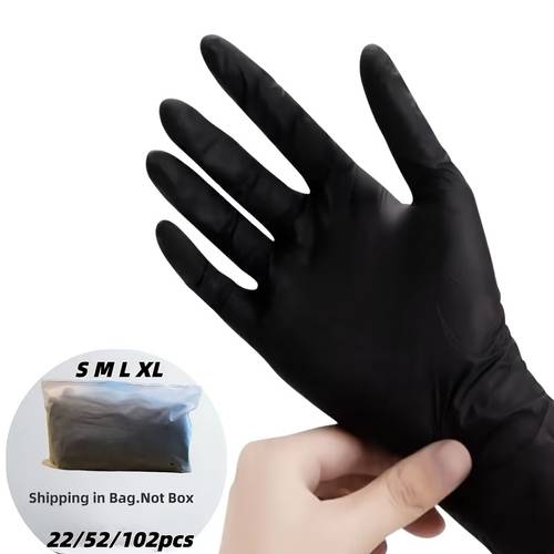 22 52 102pcs black disposable composite nitrile gloves free disposable cleaning gloves
