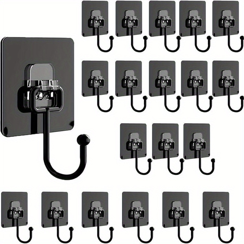 40pcs strong black self   hook heavy waterproof and   very suitable for hanging coats towels keys and multifunctional wall hooks in bathrooms and kitchens fashionable hook design durable plastic hook