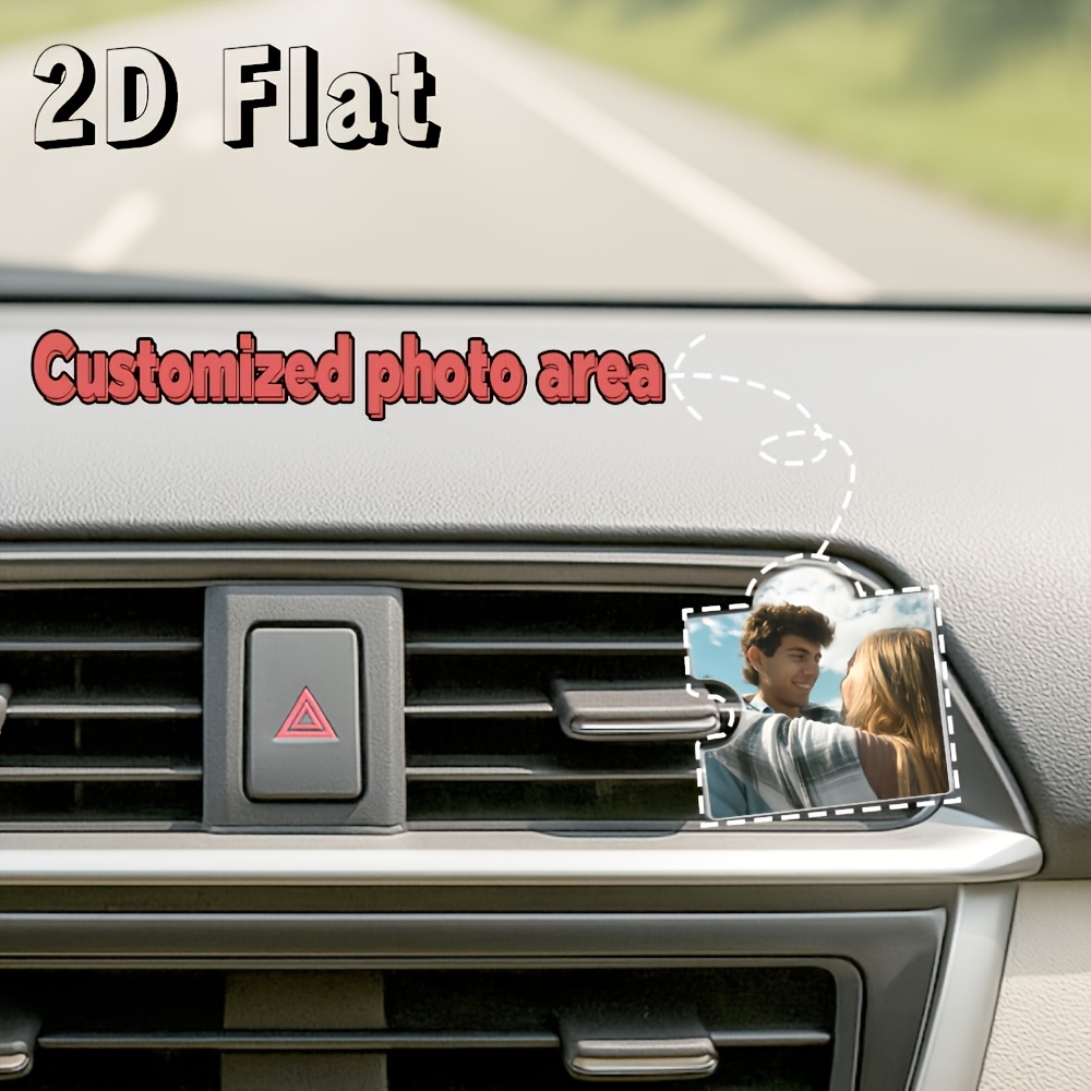 TEMU Custom Acrylic Car Air Vent Photo Clip | Personalized Family And Pet Photo Holder, Creative Ornament, Ideal For Holiday Gifts, Available In