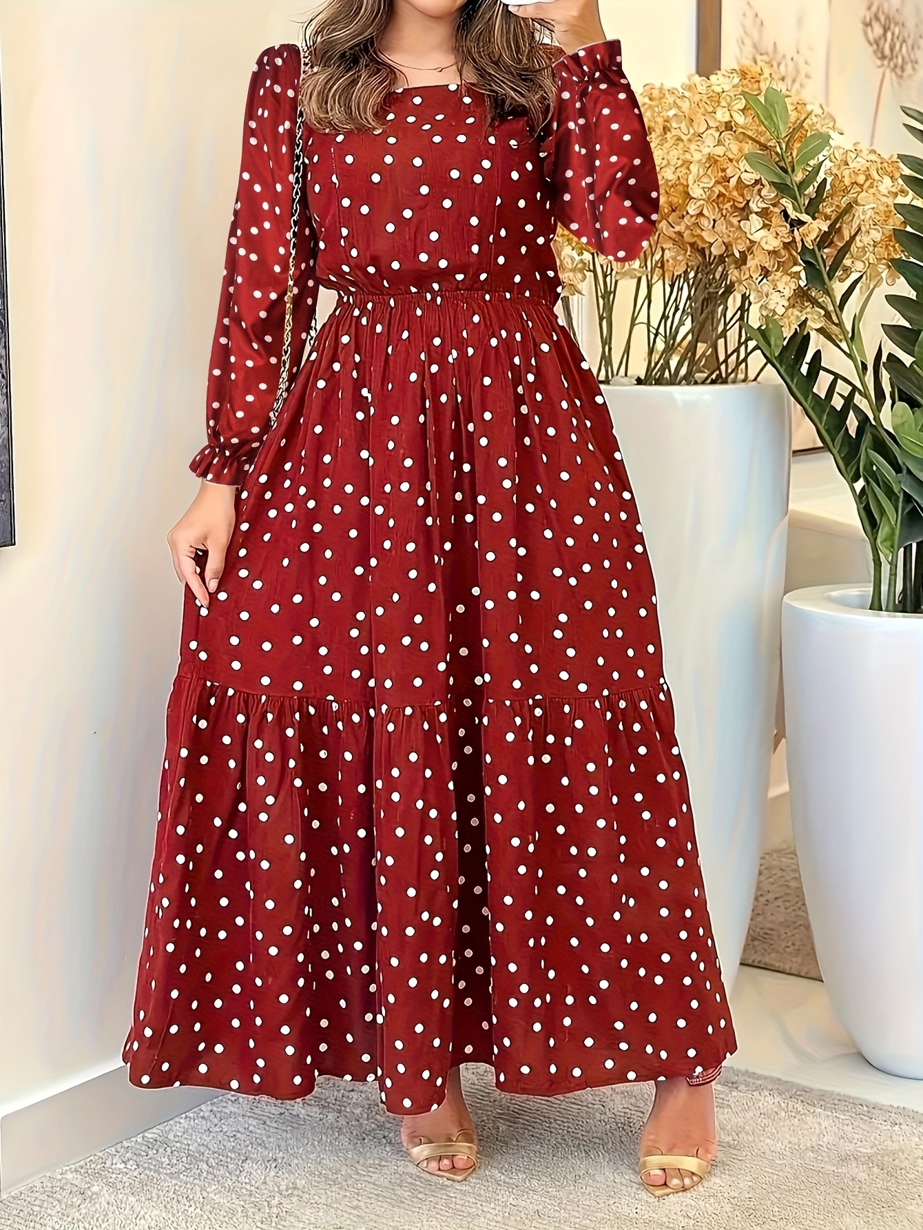 knee length dresses for ladies Veyra Maxi Dress in Red