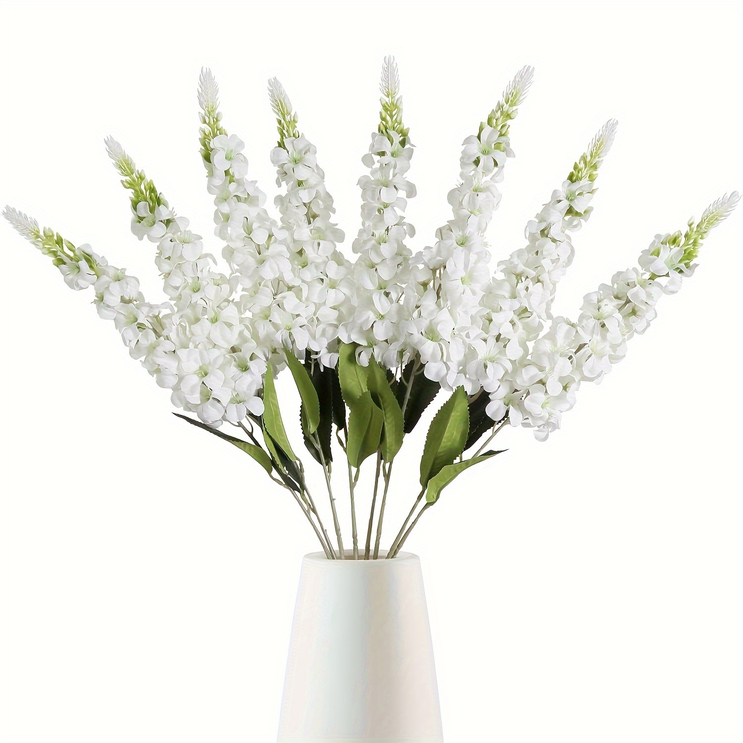 

5pcs White Artificial Flowers With Stems - Realistic For Home, Garden, Wedding Decor & Spring/summer Arrangements