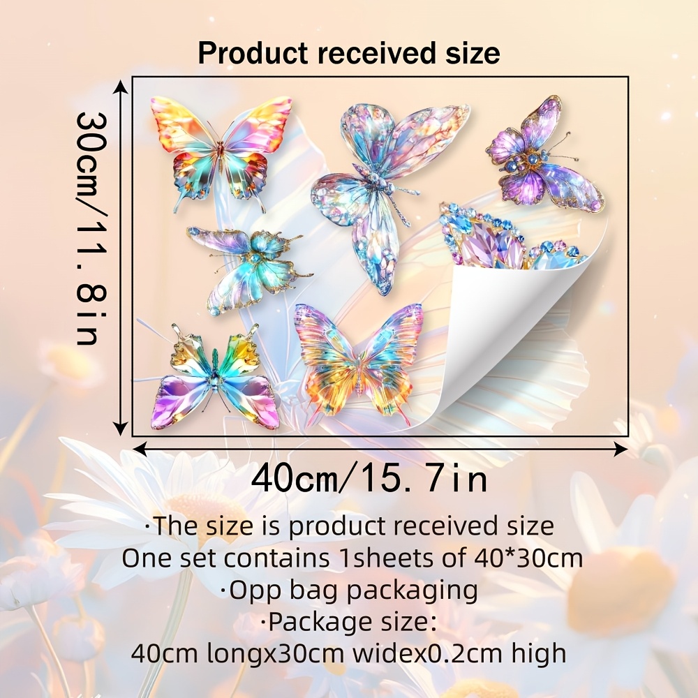 New Style 1 Roll Of Realistic Crystal Window Stickers For Balcony Floor-to-ceiling Window Decoration, Pvc Static Cling Decals