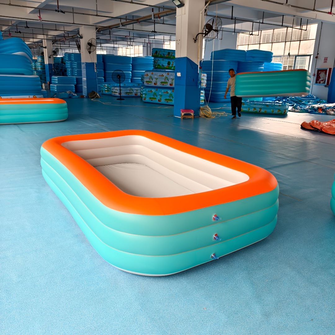 1pc 1.8m, 2.1m, 2.6m, 3.18m Three-Layer PVC Inflatable Swimming Pool, Leak-Proof Seal, Portable Foldable Design, Indoor/Outdoor Use, No Electricity Required, Suitable for Lawn or Patio, Summer Party Water Activities, Essential for Family Holiday